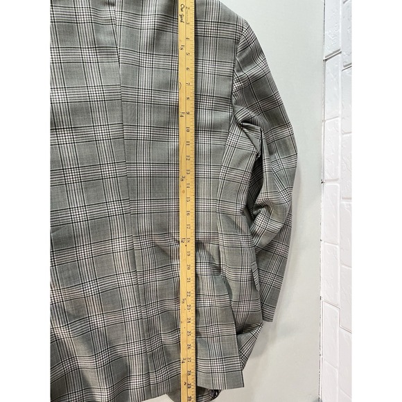 Allen‎ Edmonds Mens 38R Sport Jacket Blazer Gray Purple Plaid Wool - Picture 10 of 10